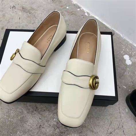 gucci loafer cuir leather|Gucci white loafers women.